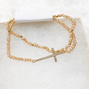Beaded Cross Bracelet